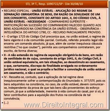 Lei 12344/2010. Casamento. Regime de Separação Obrigatória